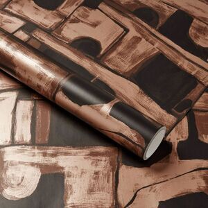 Abstract Maze Wallpaper Aged Gold and Black - Threshold